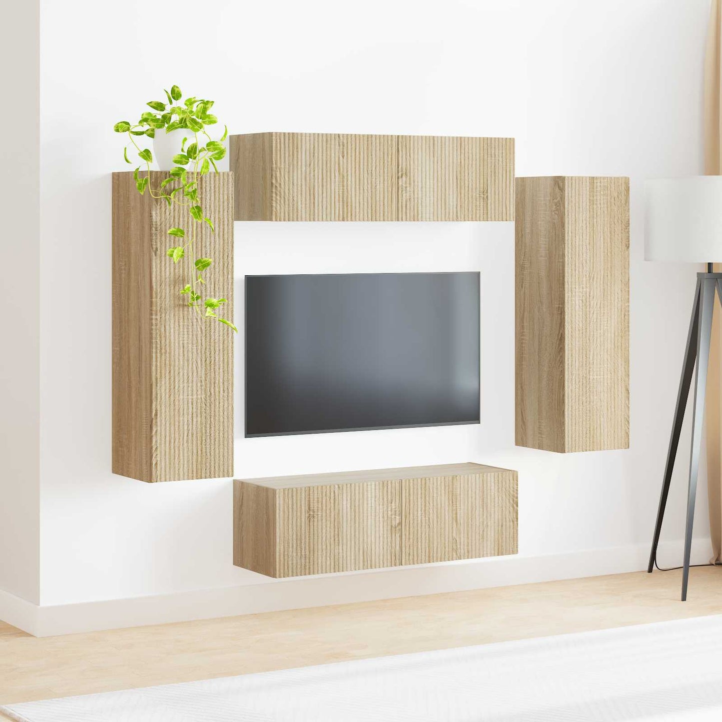 TV falit kabinet szett 4 pcs Sonoma tölgy Faanyag