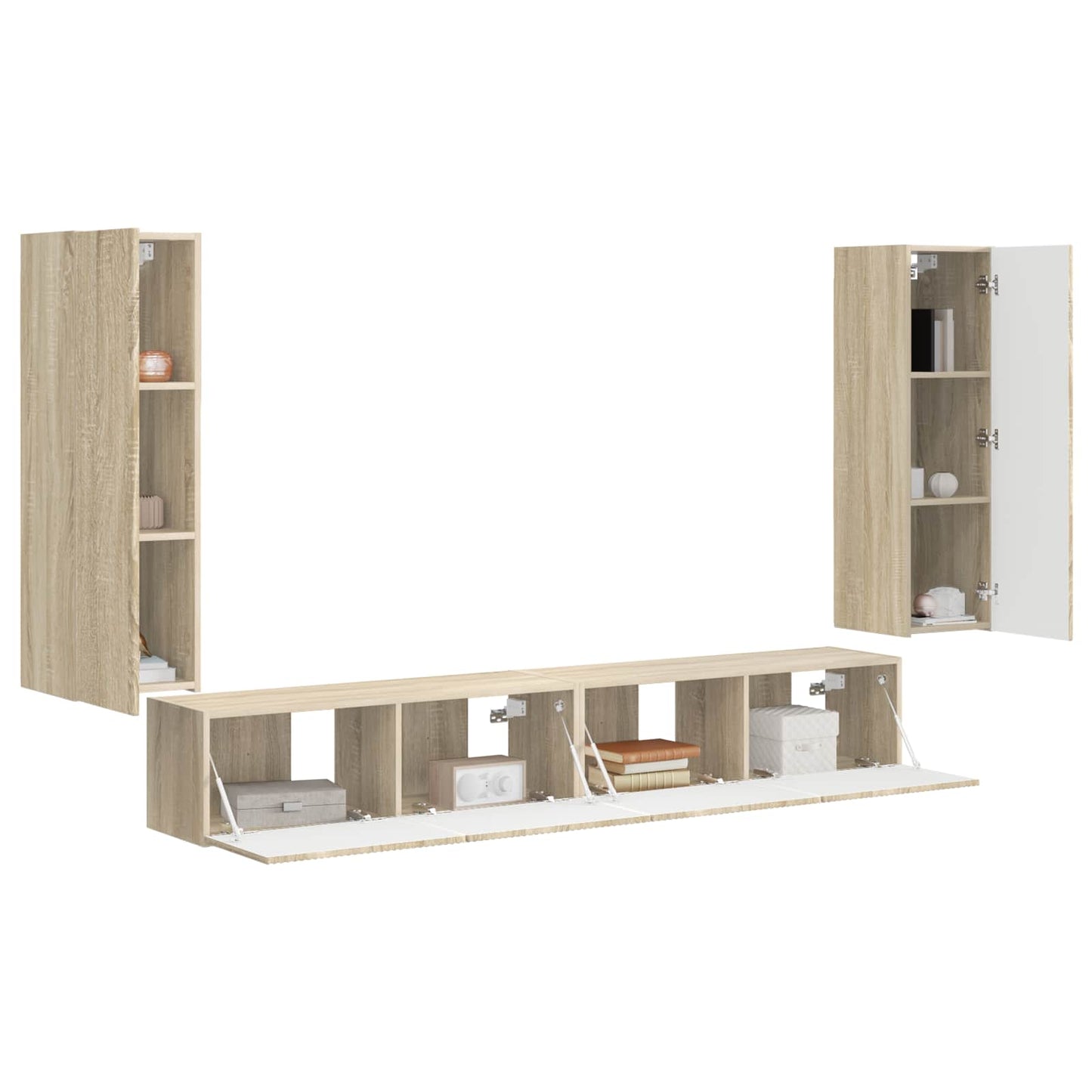TV falit kabinet szett 4 pcs Sonoma tölgy Faanyag