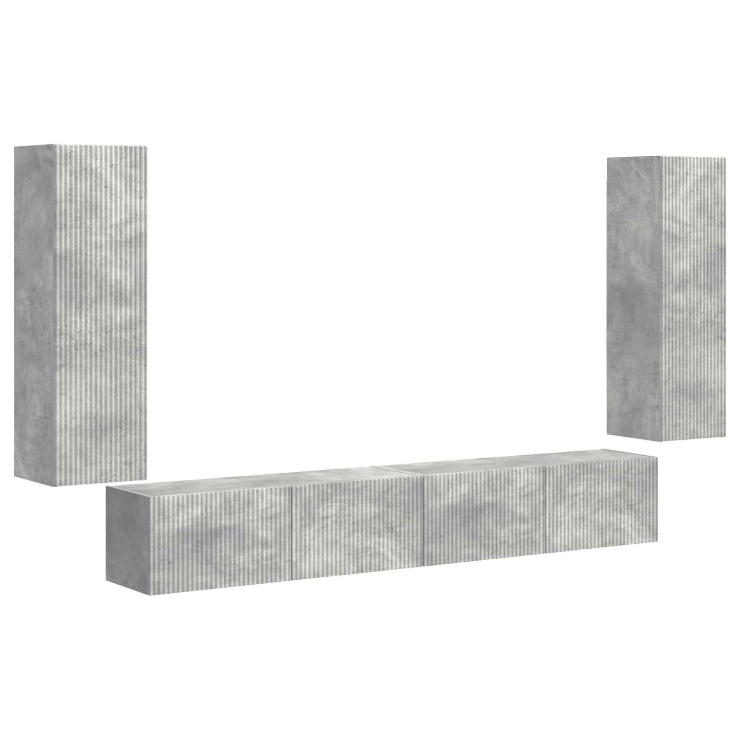 TV falit kabinet szett 4 pcs Beton Szürke Faanyag