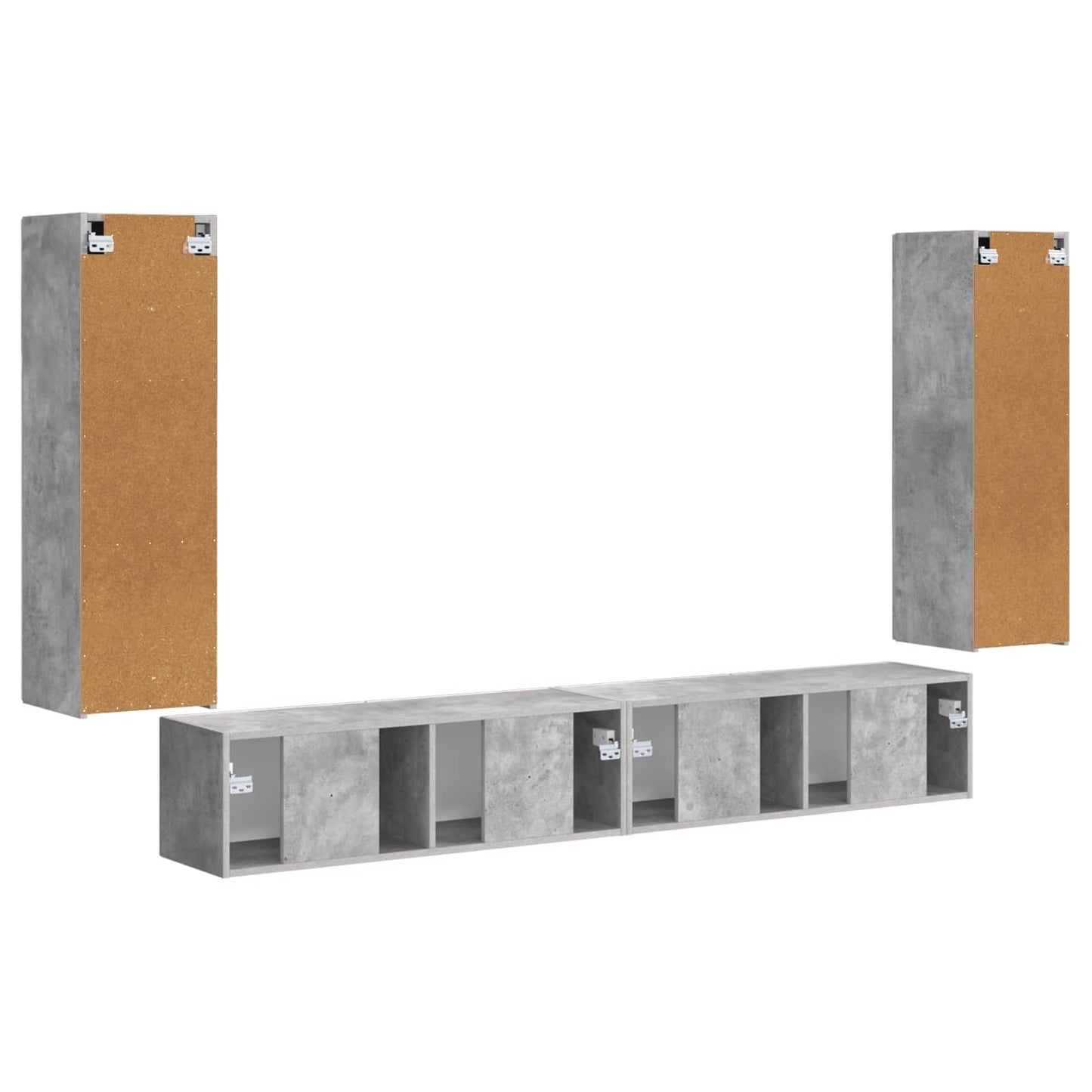 TV falit kabinet szett 4 pcs Beton Szürke Faanyag