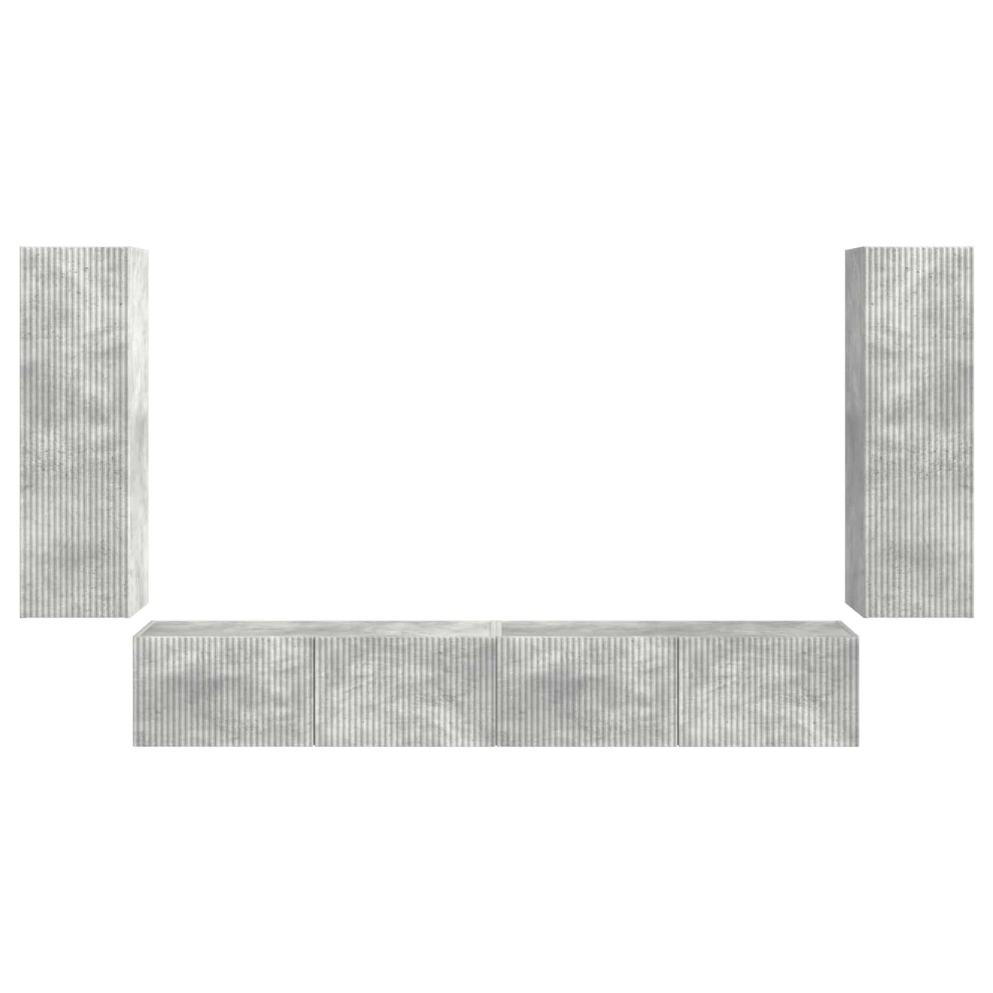 TV falit kabinet szett 4 pcs Beton Szürke Faanyag