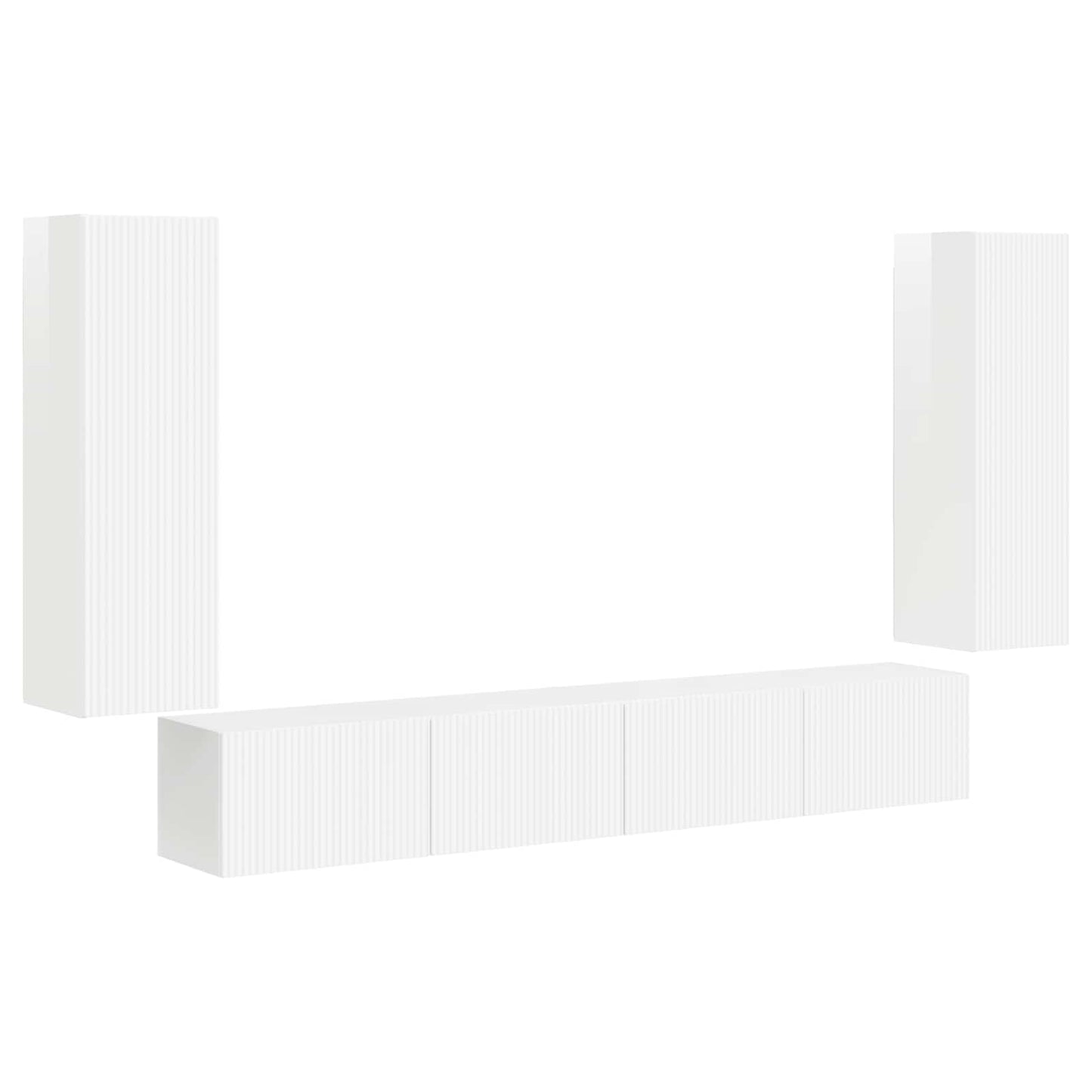 TV falit kabinet szett 4 pcs Magas Fényű Fehér Faanyag