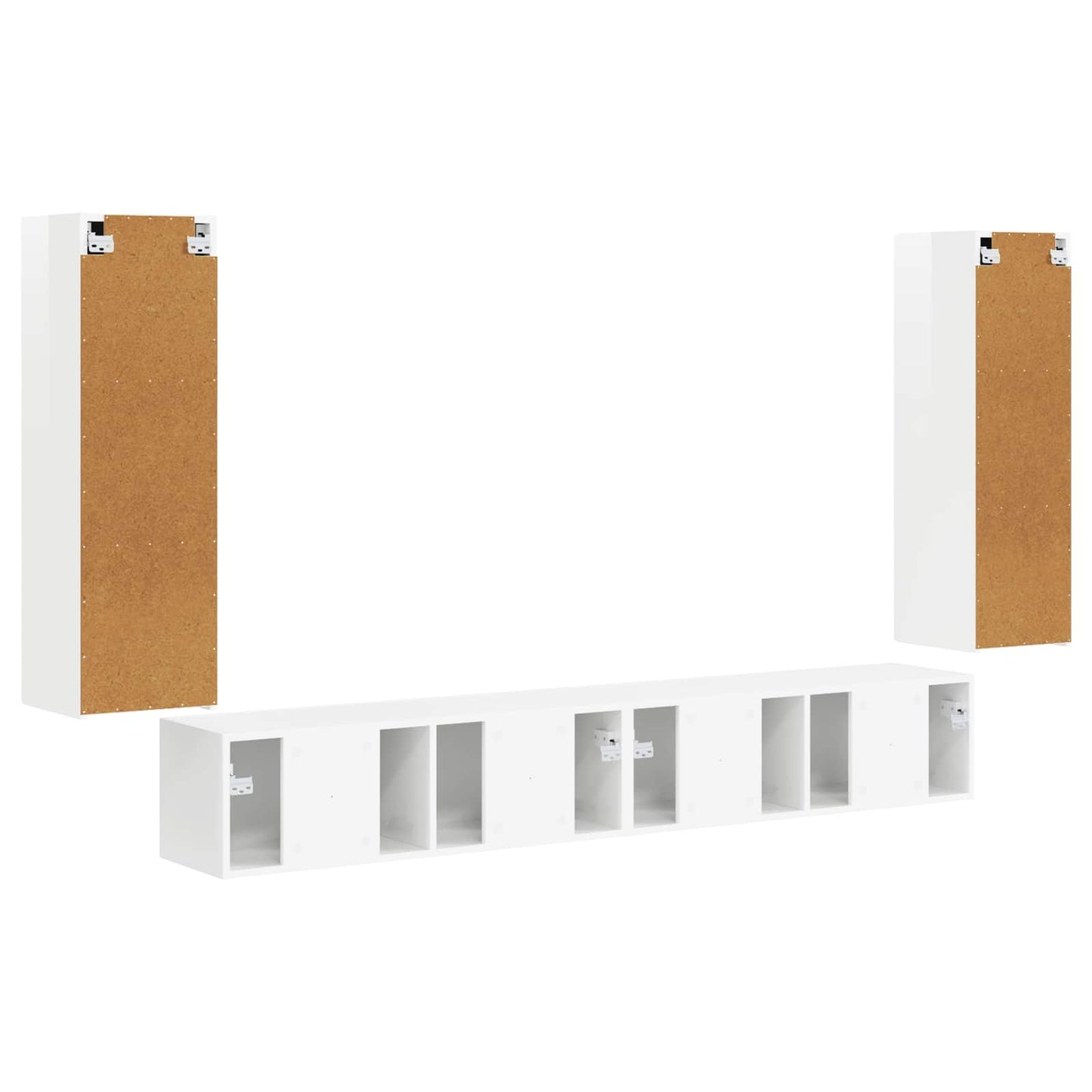TV falit kabinet szett 4 pcs Magas Fényű Fehér Faanyag