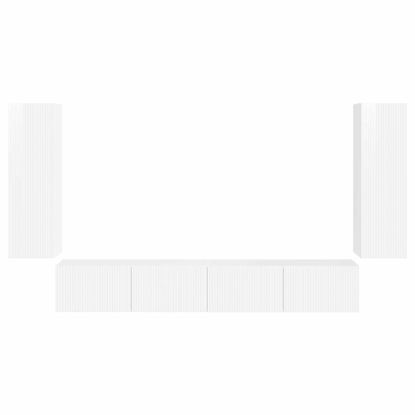 TV falit kabinet szett 4 pcs Magas Fényű Fehér Faanyag