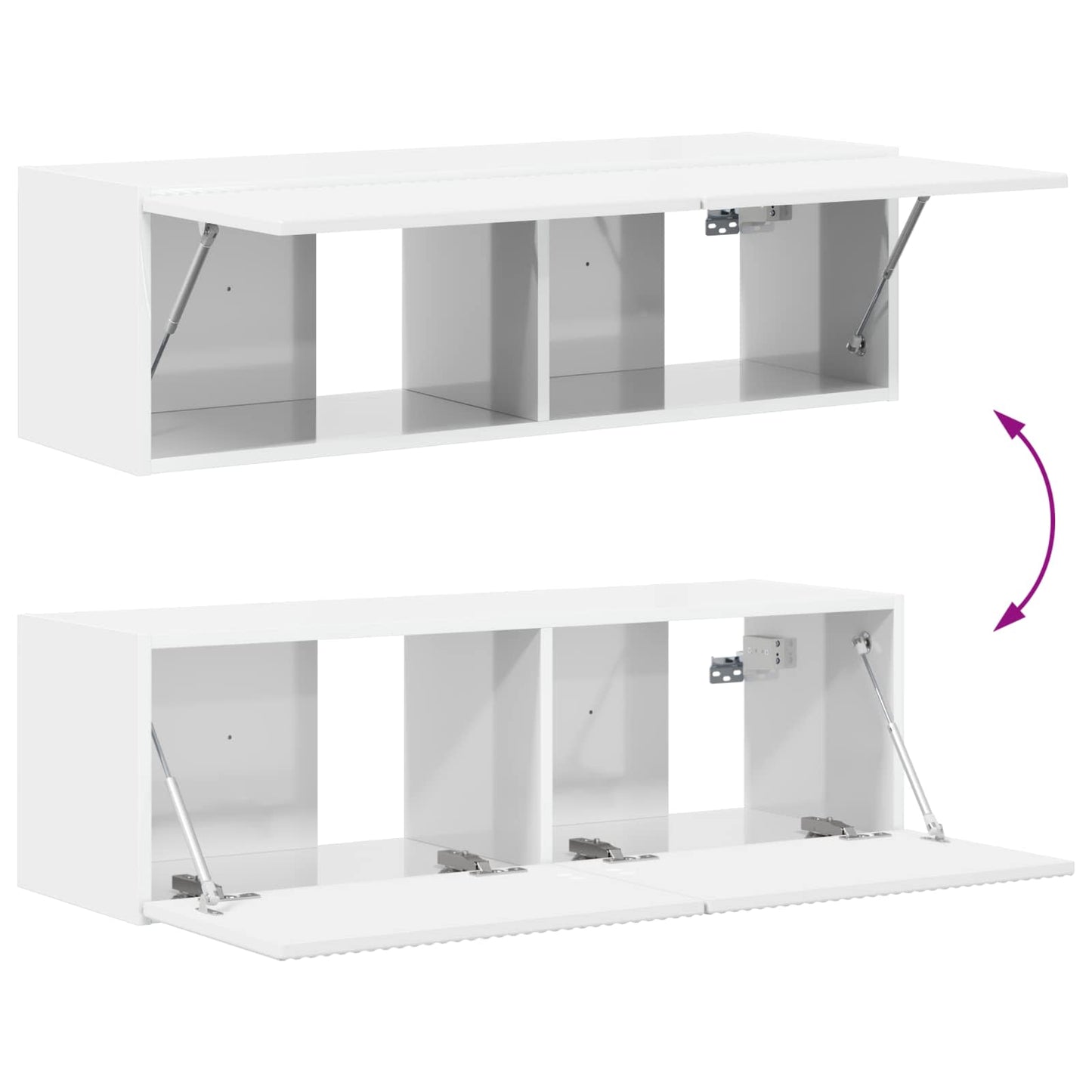 TV falit kabinet szett 4 pcs Magas Fényű Fehér Faanyag
