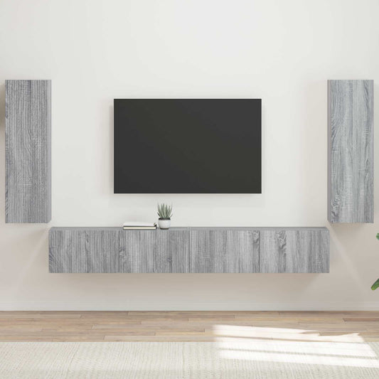 TV falit kabinet szett 4 pcs Szürke Sonoma Faanyag