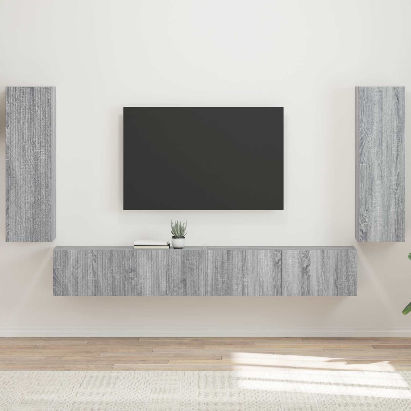 TV falit kabinet szett 4 pcs Szürke Sonoma Szerelt Fa