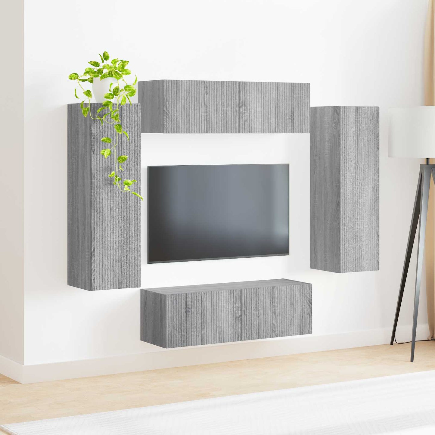TV falit kabinet szett 4 pcs Szürke Sonoma Szerelt Fa