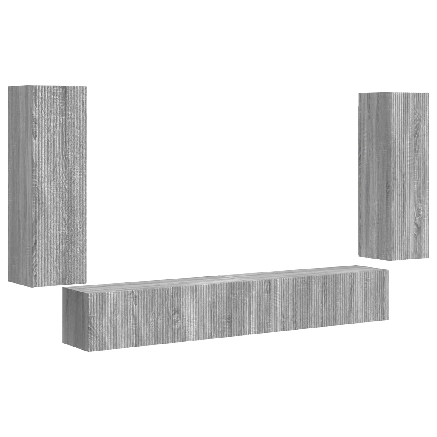 TV falit kabinet szett 4 pcs Szürke Sonoma Szerelt Fa