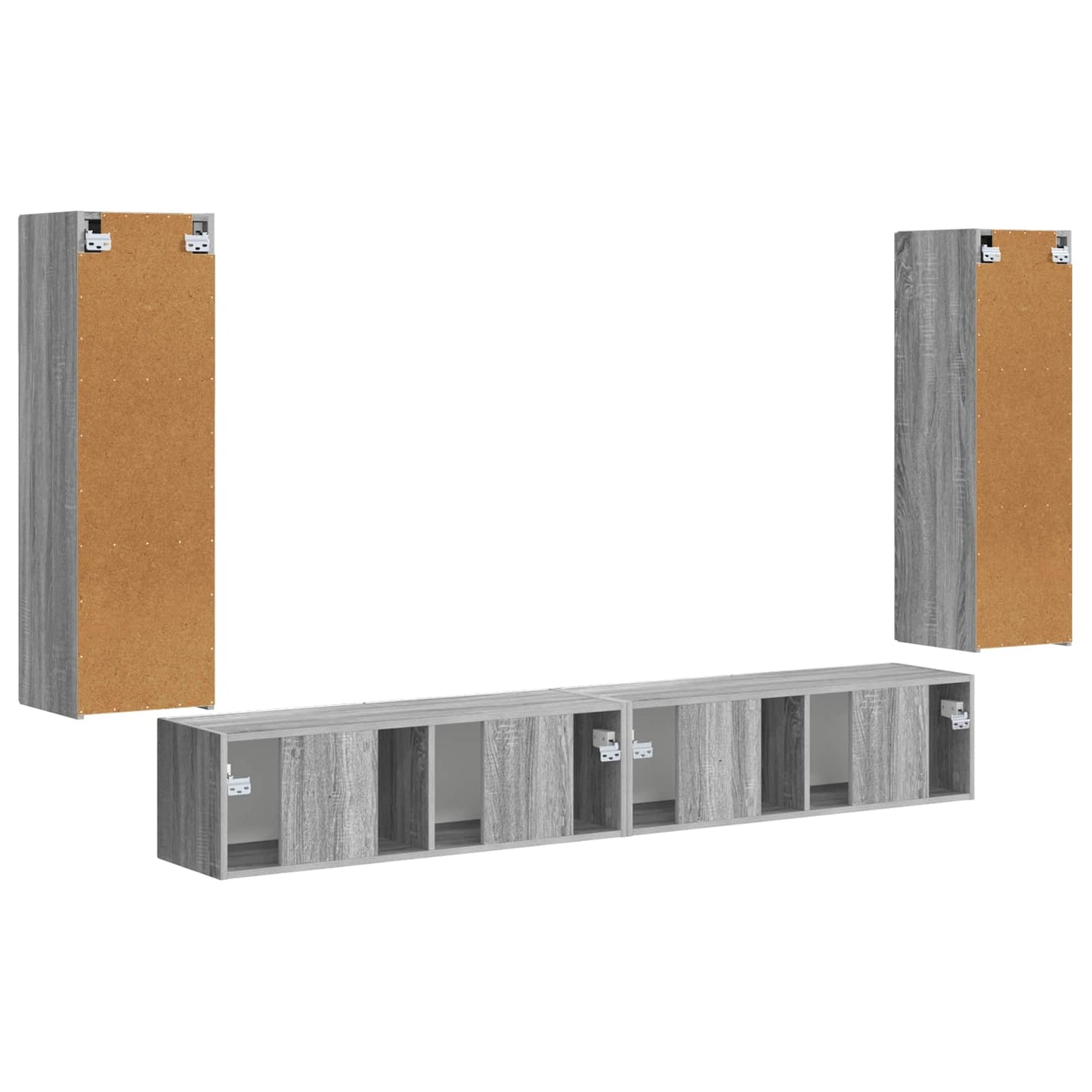 TV falit kabinet szett 4 pcs Szürke Sonoma Szerelt Fa