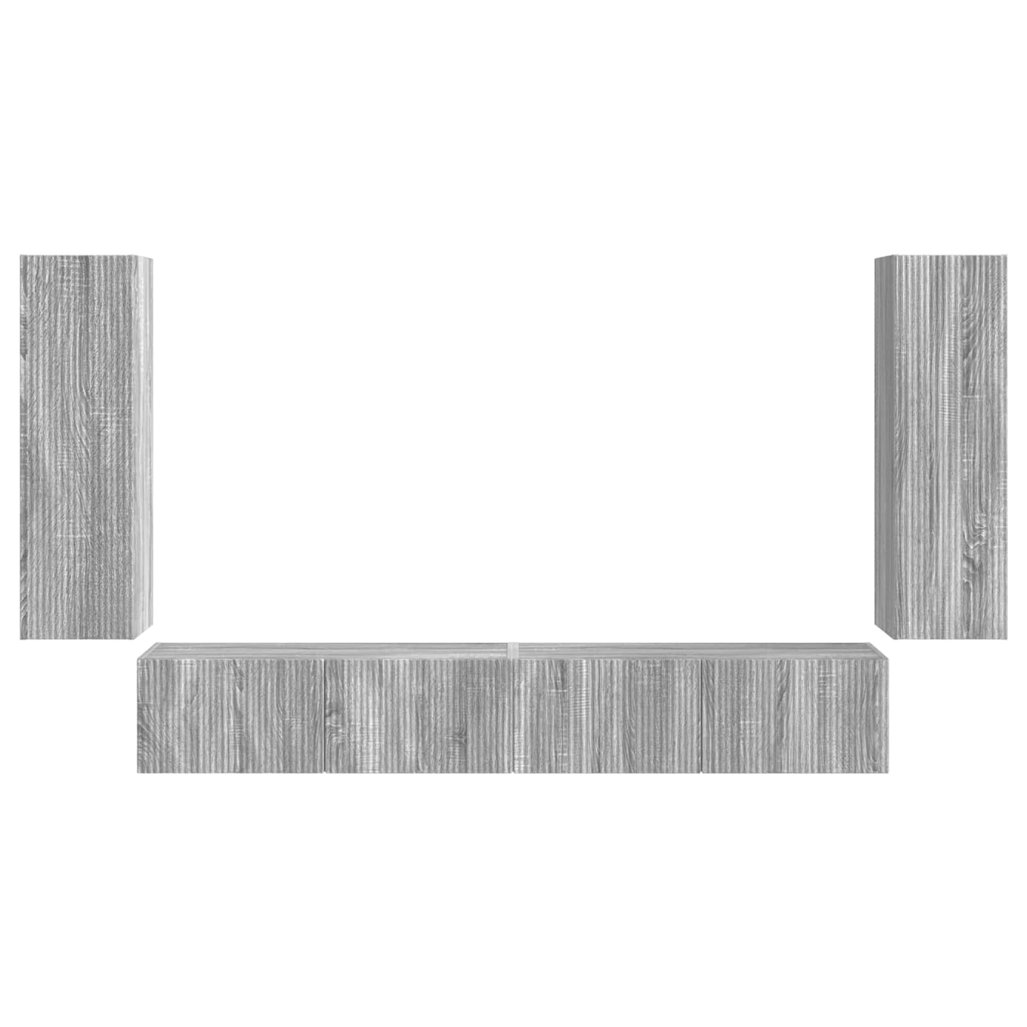 TV falit kabinet szett 4 pcs Szürke Sonoma Szerelt Fa