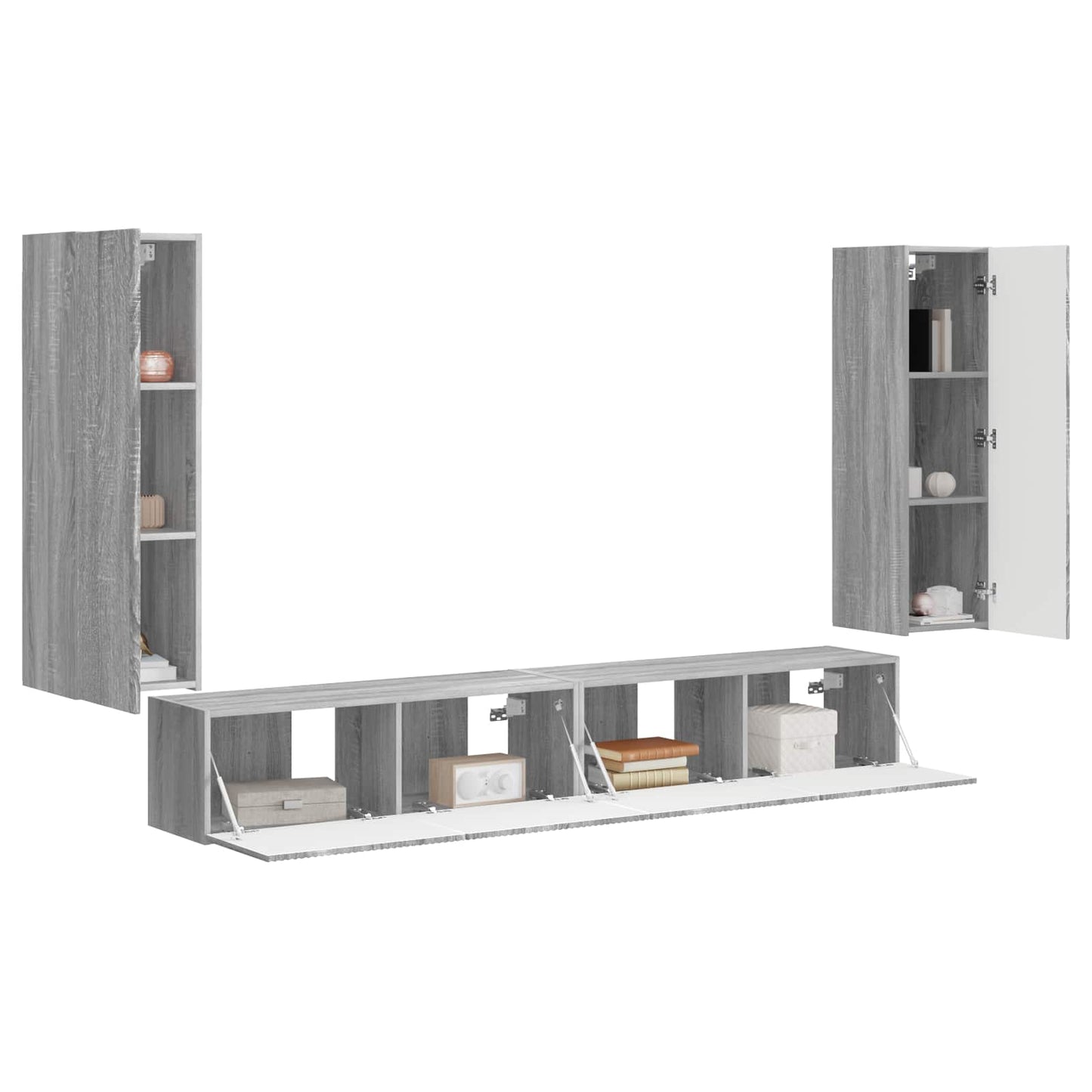 TV falit kabinet szett 4 pcs Szürke Sonoma Szerelt Fa