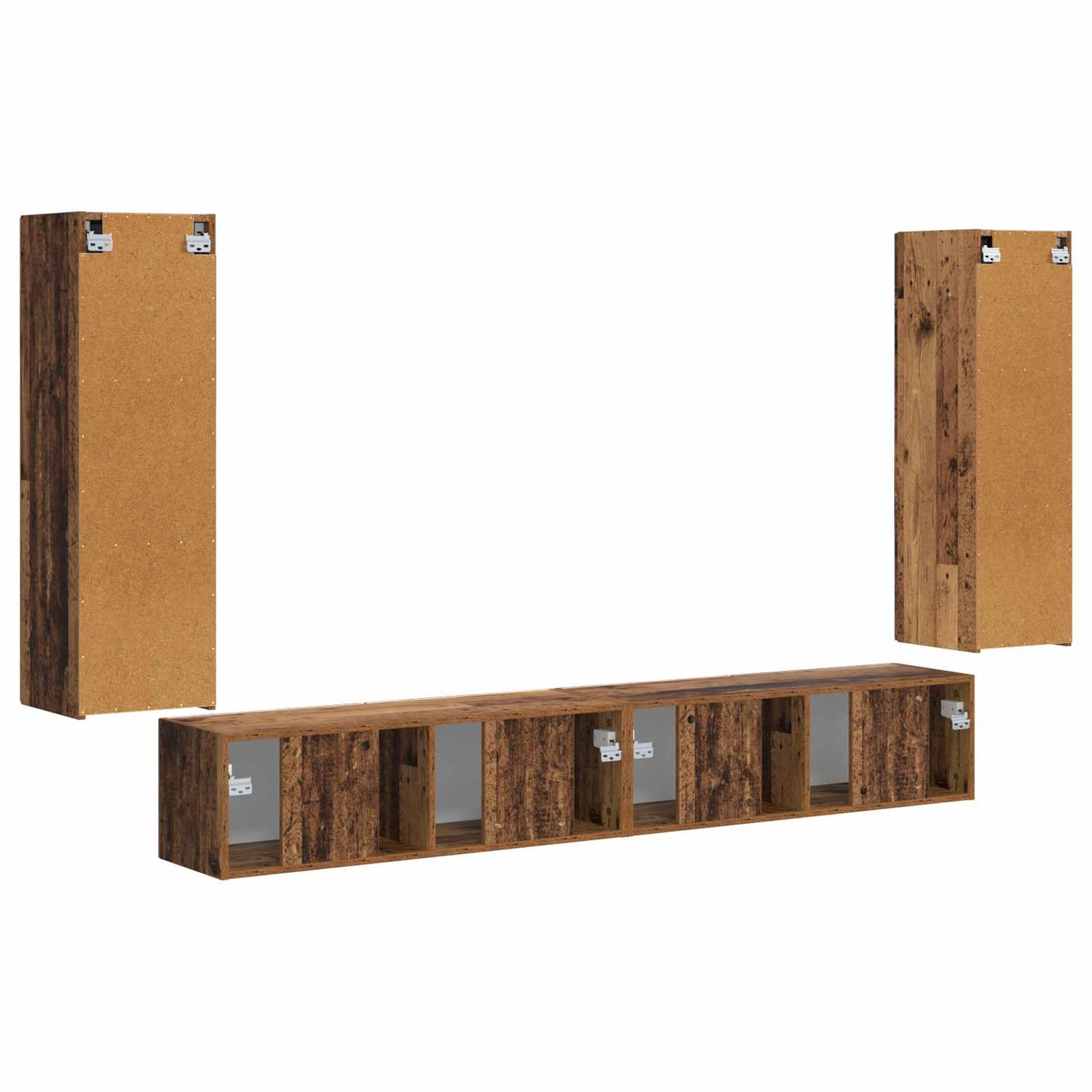 TV falit kabinet szett 4 pcs 29,5 x 31 x 100 cm Öreg fa Faanyag
