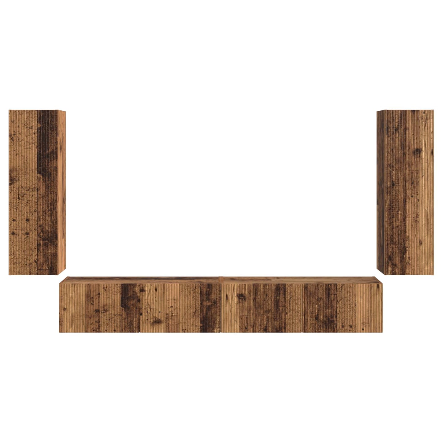 TV falit kabinet szett 4 pcs 29,5 x 31 x 100 cm Öreg fa Faanyag