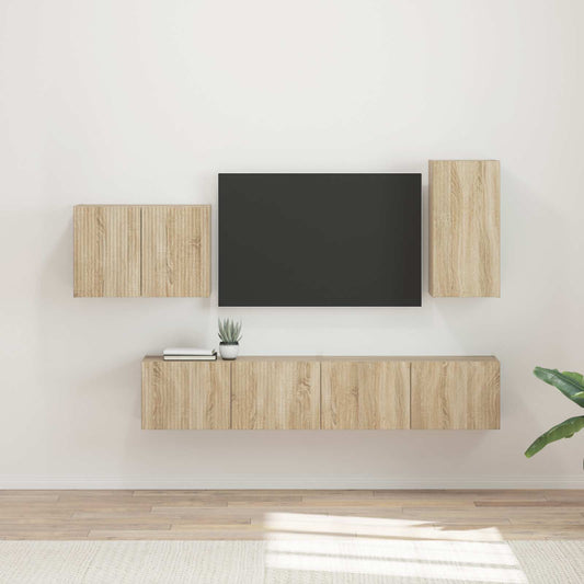 TV falit kabinet szett 4 pcs Sonoma tölgy Faanyag