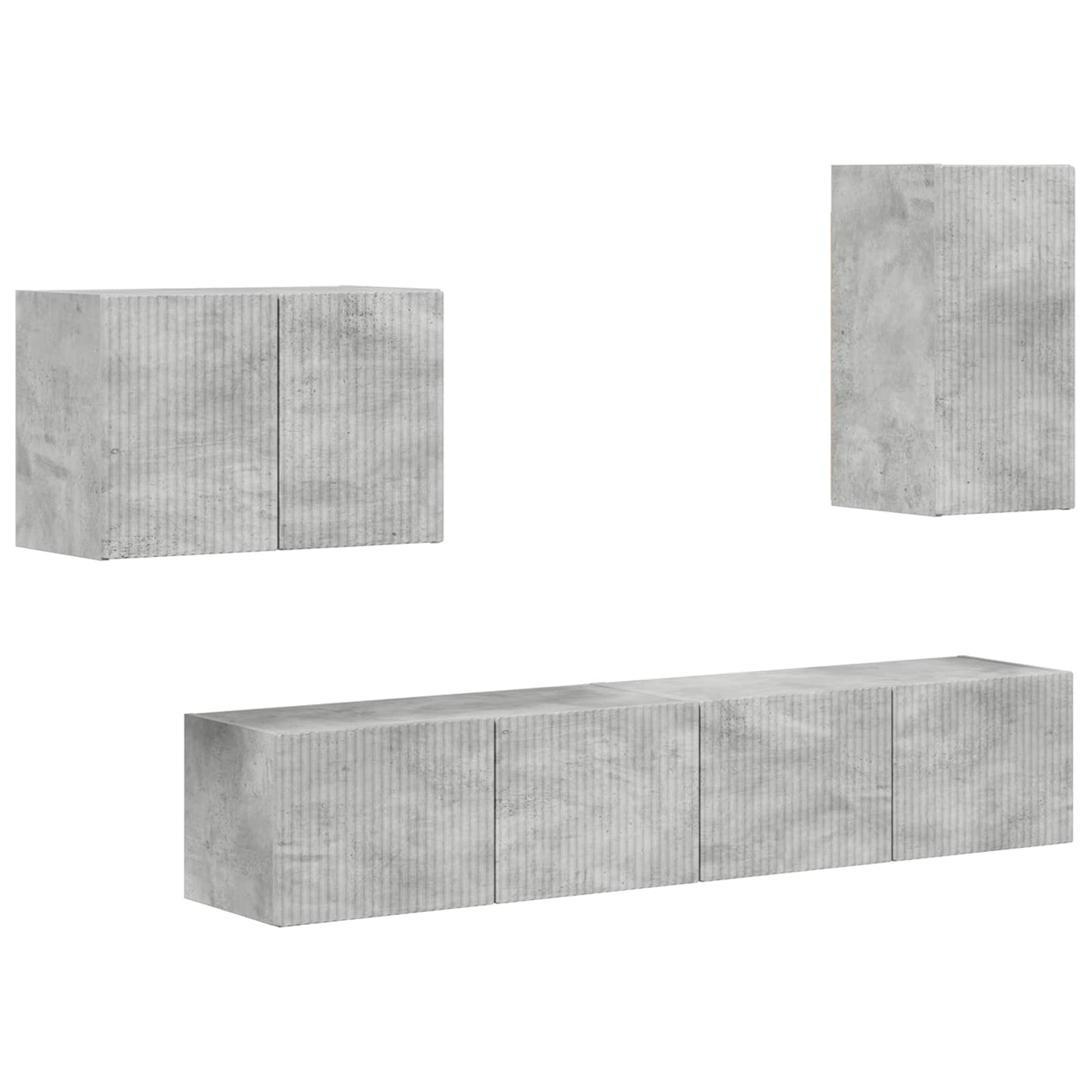 TV falit kabinet szett 4 pcs Beton Szürke Szerelt Fa