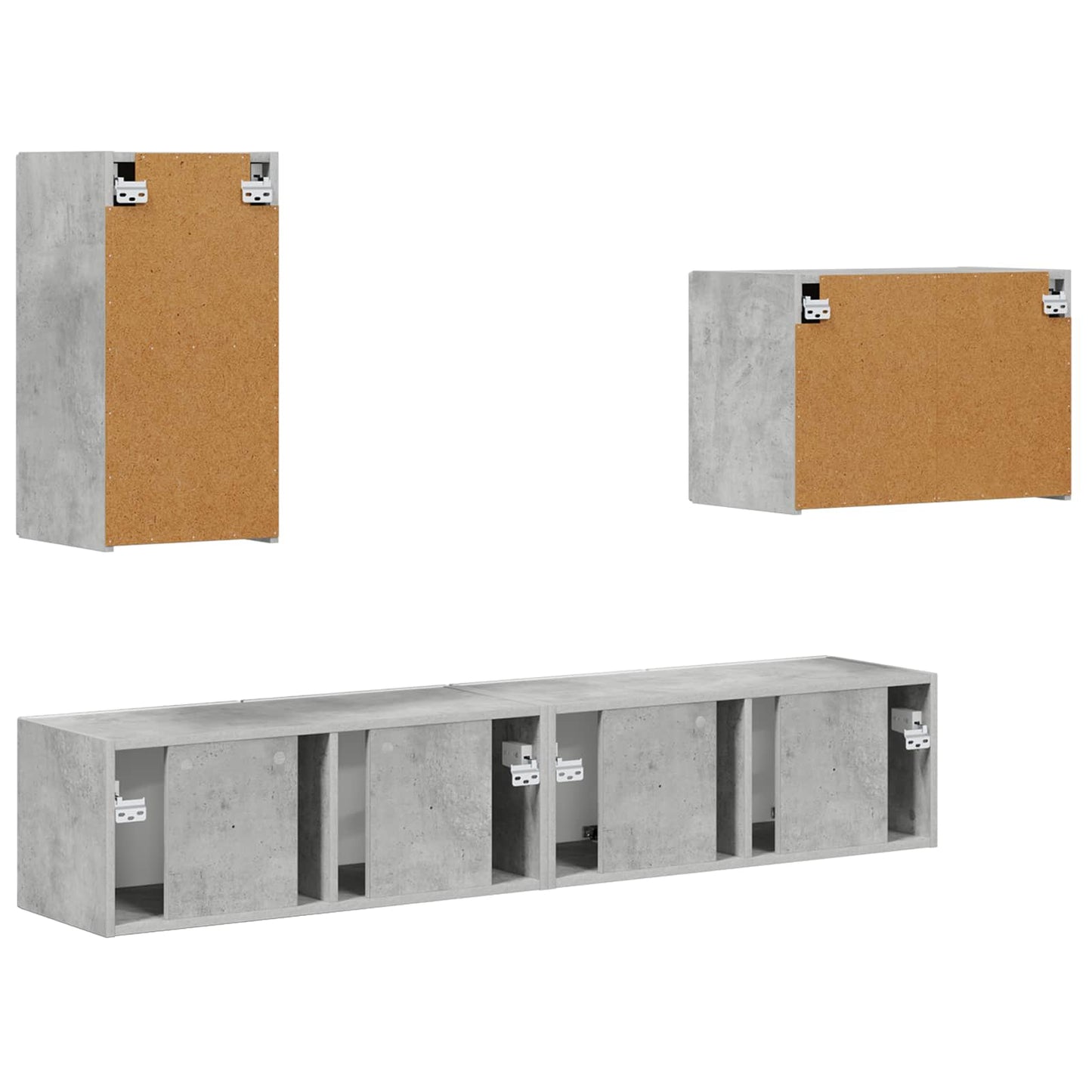 TV falit kabinet szett 4 pcs Beton Szürke Szerelt Fa