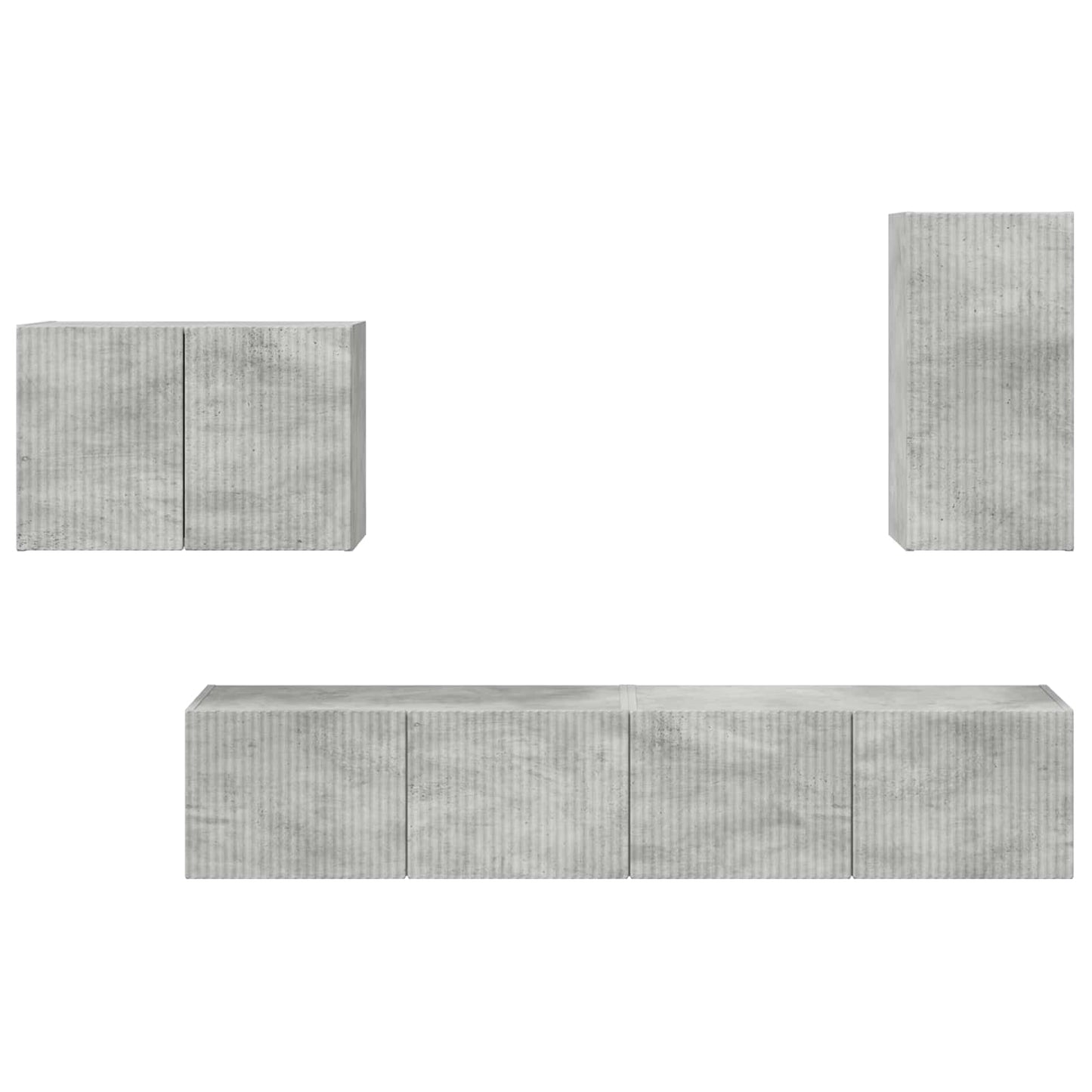 TV falit kabinet szett 4 pcs Beton Szürke Szerelt Fa
