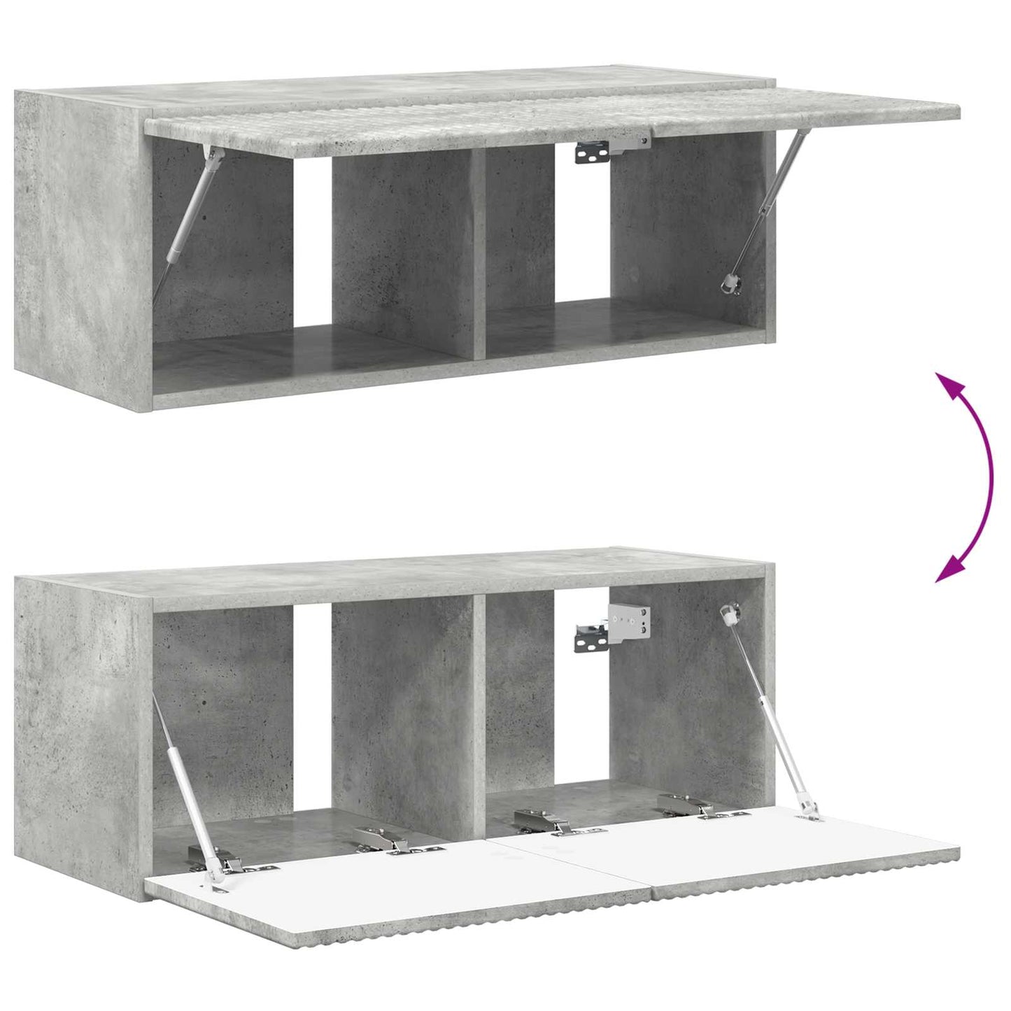 TV falit kabinet szett 4 pcs Beton Szürke Szerelt Fa