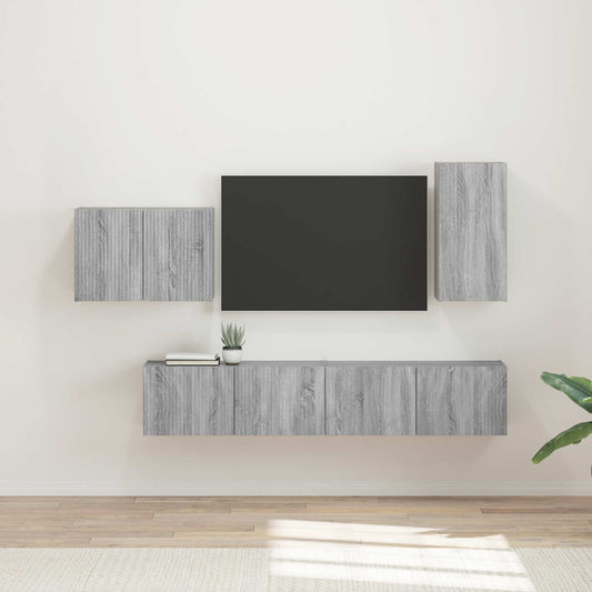 TV falit kabinet szett 4 pcs Szürke Sonoma Faanyag