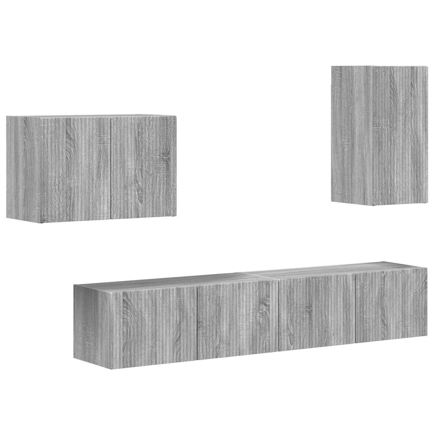 TV falit kabinet szett 4 pcs Szürke Sonoma Szerelt Fa