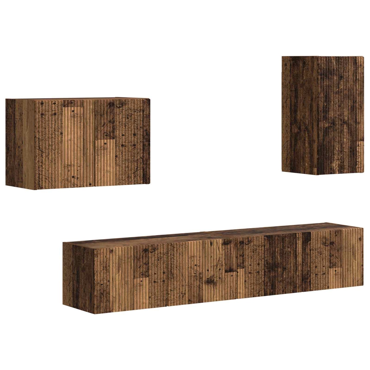 TV falit kabinet szett 4 pcs Öreg fa Szerelt Fa