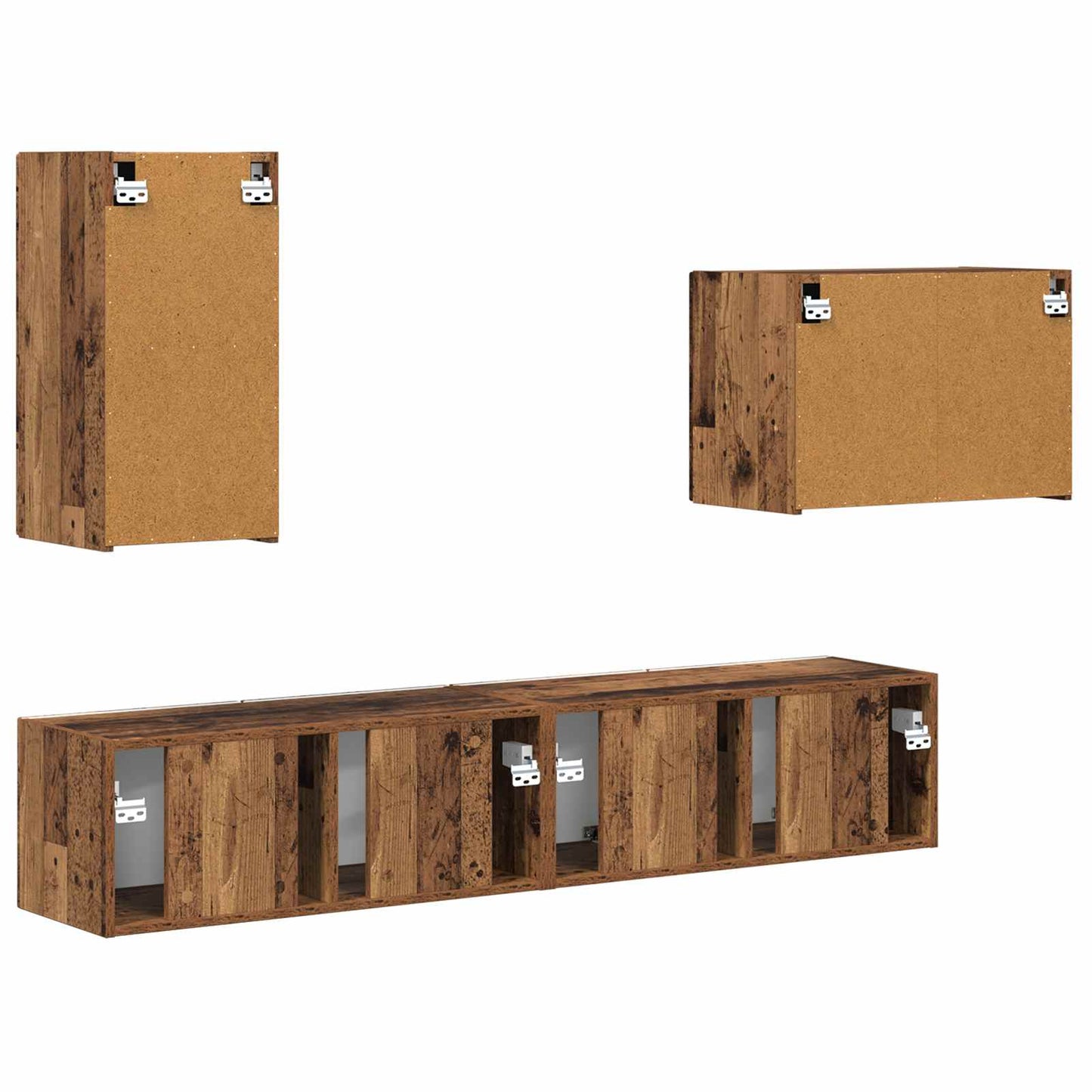 TV falit kabinet szett 4 pcs Öreg fa Szerelt Fa