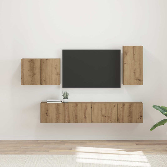 TV falit kabinet szett 4 pcs Artisan tölgy Faanyag
