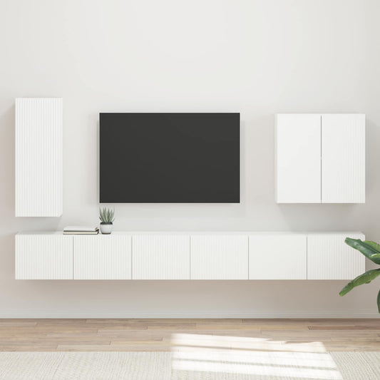 TV falit kabinet szett Falra szerelhető 6 pcs Fehér