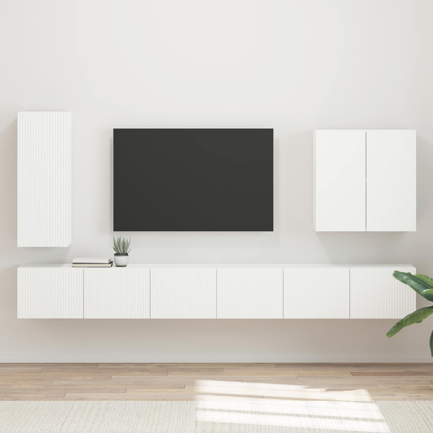 TV falit kabinet szett Falra szerelhető 6 pcs Fehér