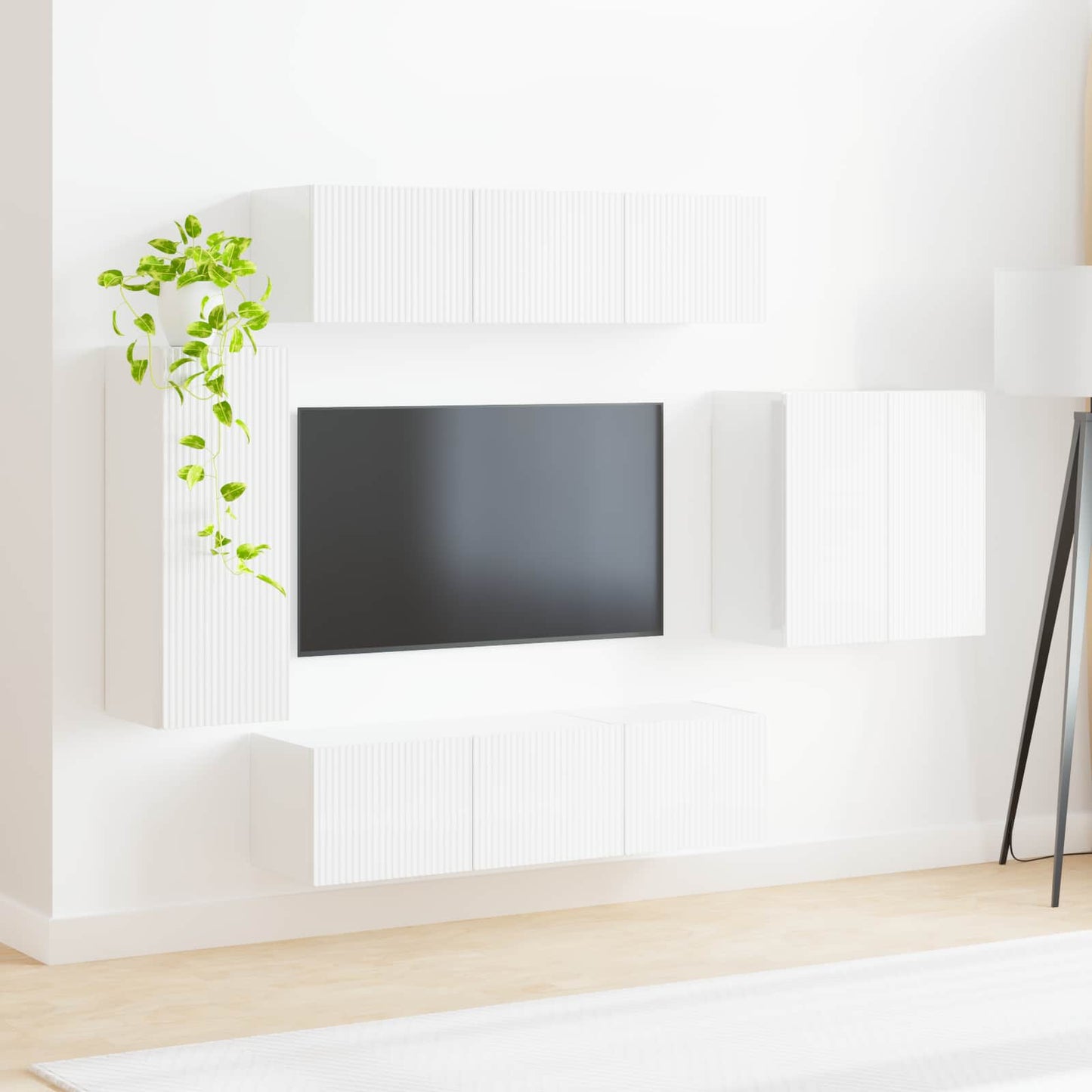 TV falit kabinet szett Falra szerelhető 6 pcs Fehér