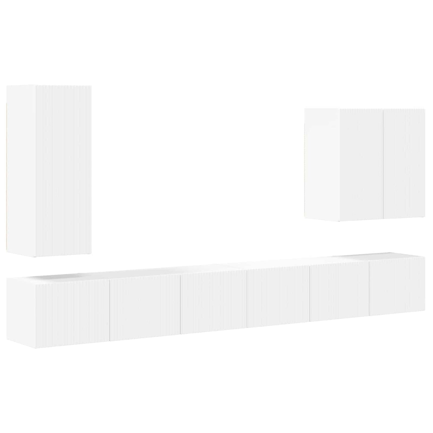 TV falit kabinet szett Falra szerelhető 6 pcs Fehér