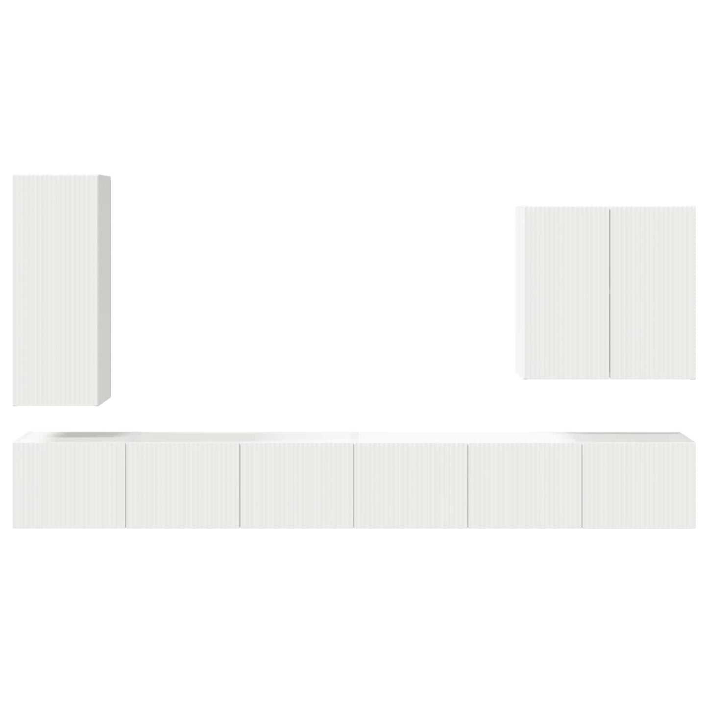 TV falit kabinet szett Falra szerelhető 6 pcs Fehér