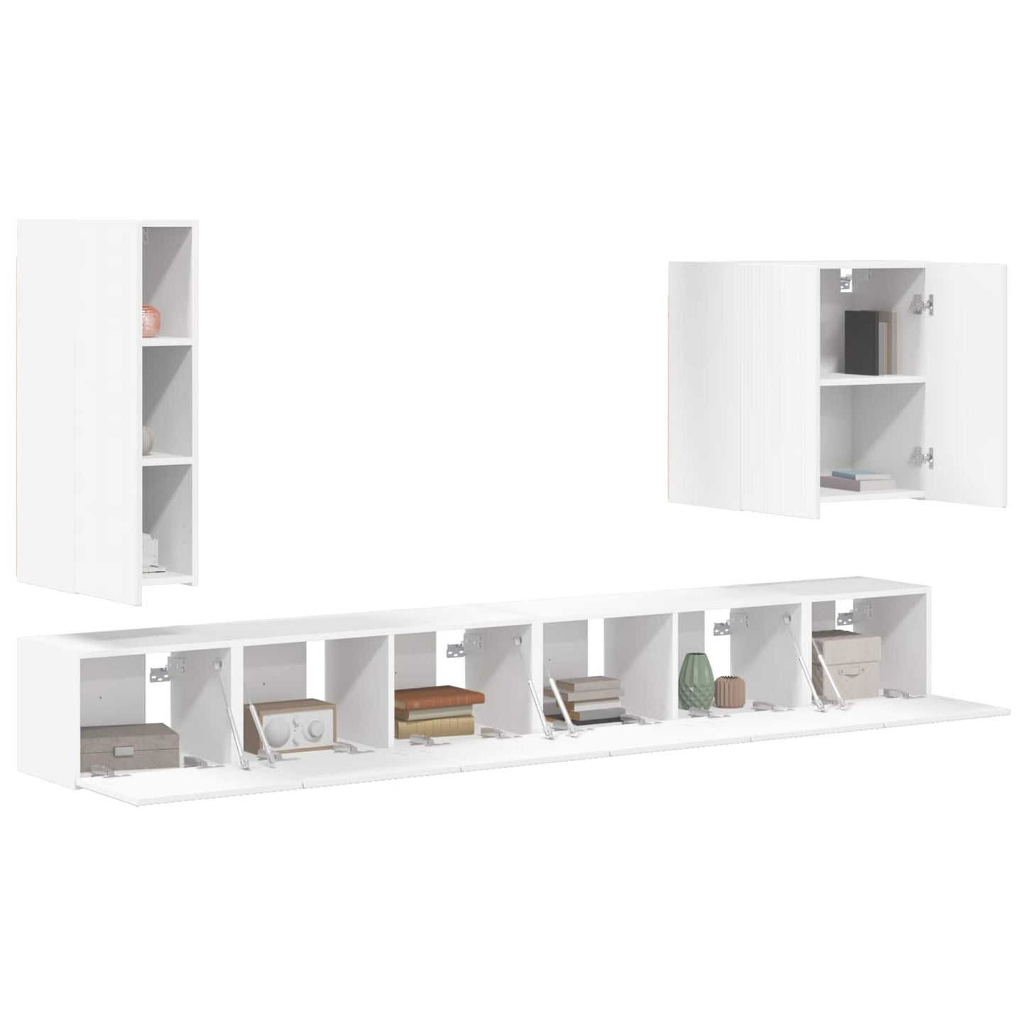 TV falit kabinet szett Falra szerelhető 6 pcs Fehér