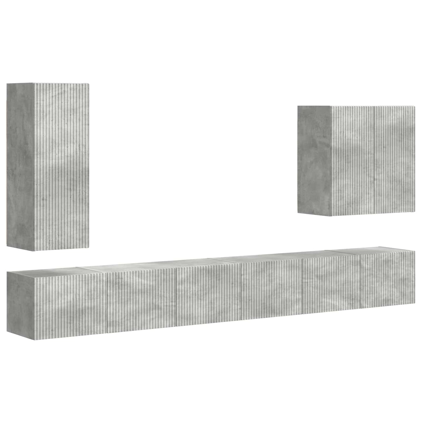 TV falit kabinet szett Falra szerelhető 6 pcs Beton Szürke