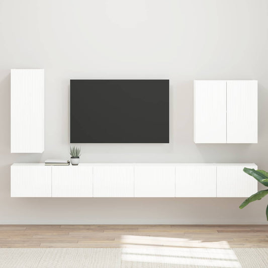 TV falit kabinet szett Falra szerelhető 6 pcs Magas Fényű Fehér