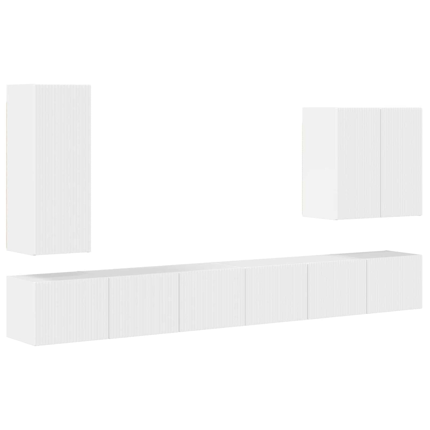 TV falit kabinet szett Falra szerelhető 6 pcs Magas Fényű Fehér