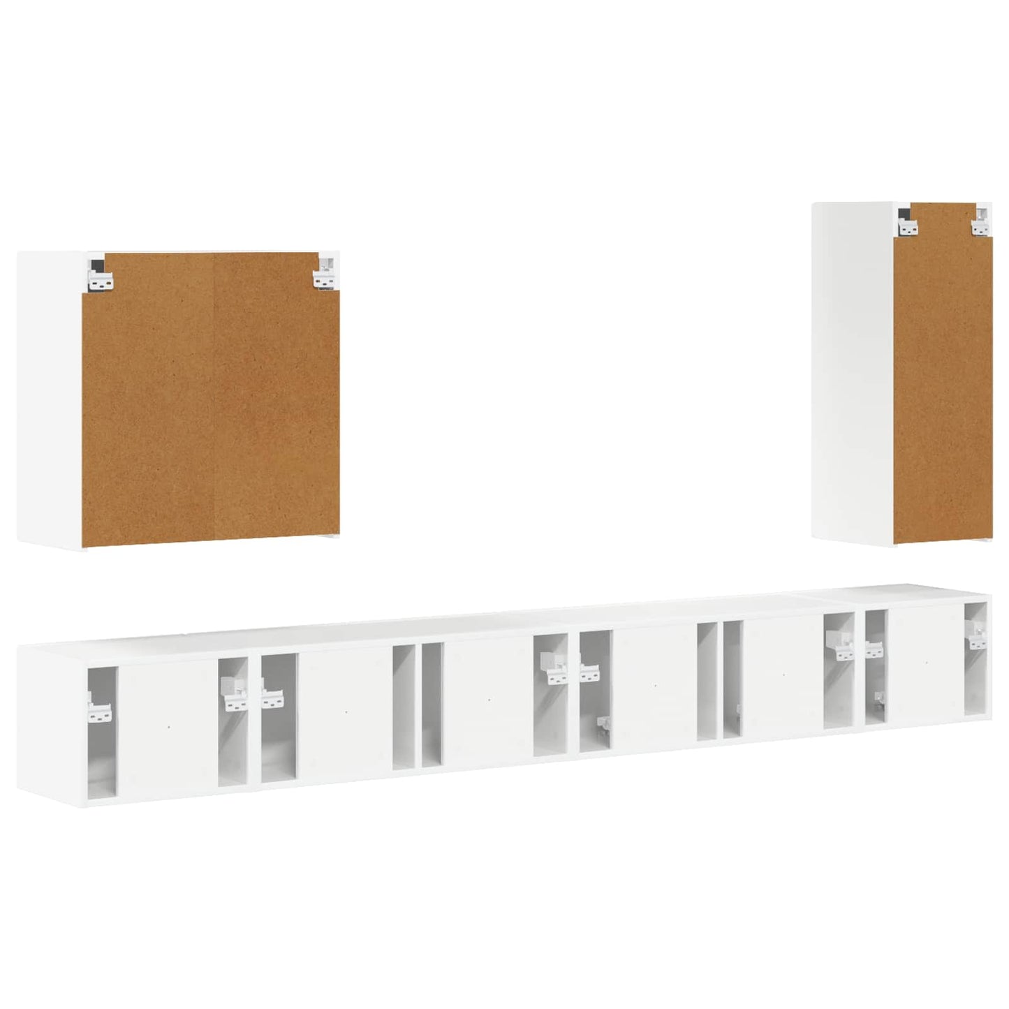TV falit kabinet szett Falra szerelhető 6 pcs Magas Fényű Fehér