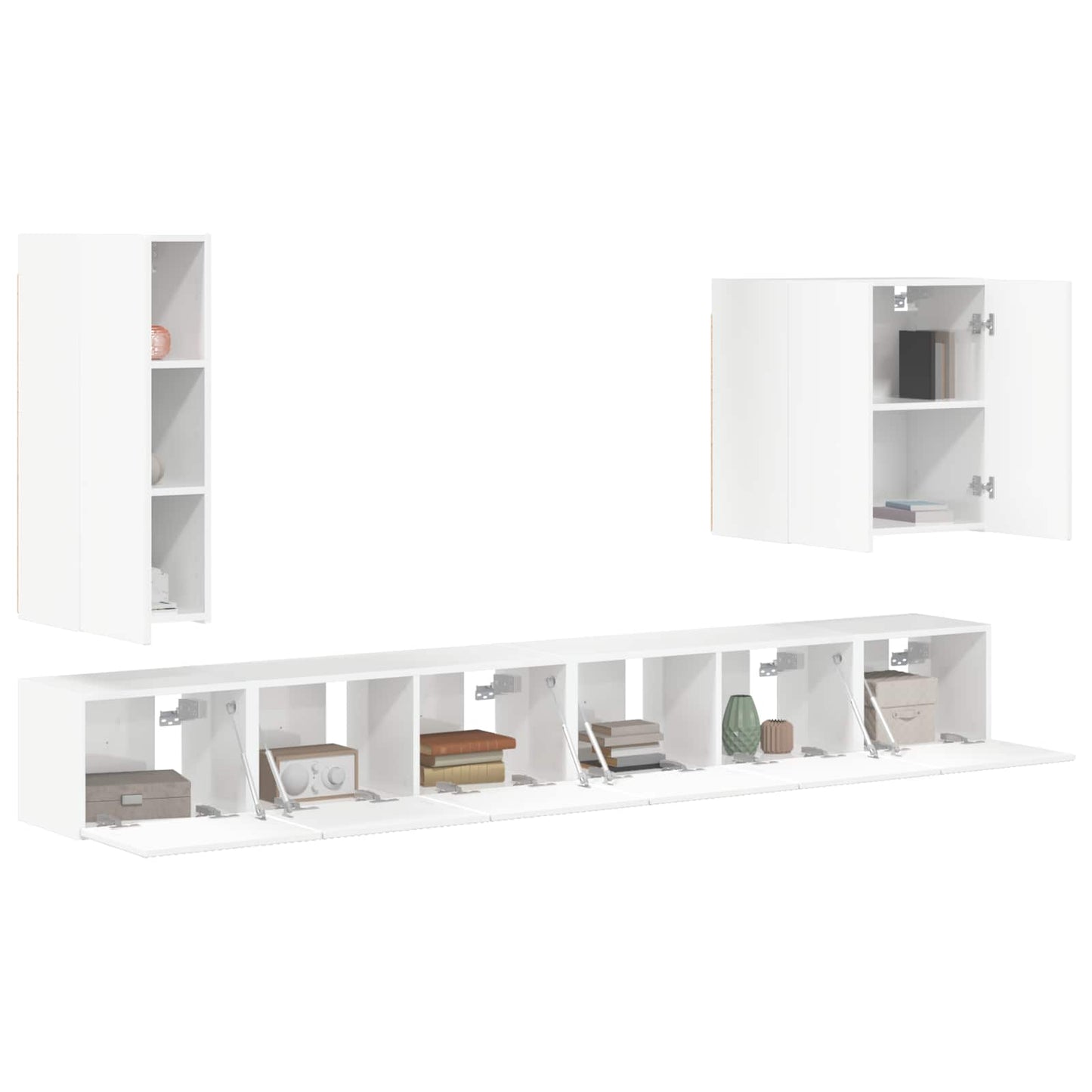 TV falit kabinet szett Falra szerelhető 6 pcs Magas Fényű Fehér