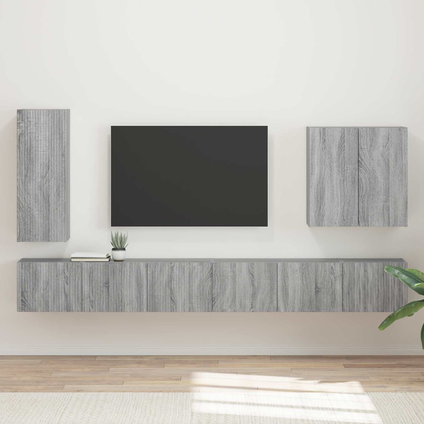 TV falit kabinet szett Falra szerelhető 6 pcs Szürke Sonoma