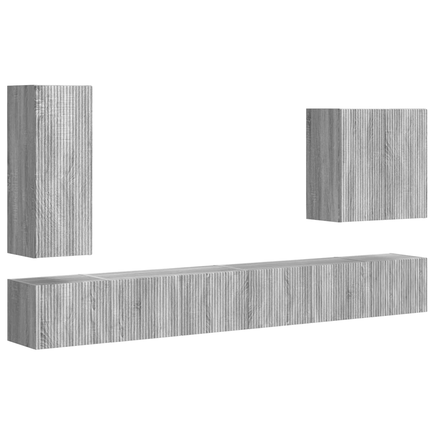 TV falit kabinet szett Falra szerelhető 6 pcs Szürke Sonoma