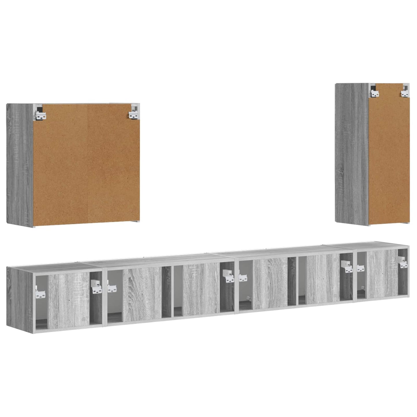 TV falit kabinet szett Falra szerelhető 6 pcs Szürke Sonoma
