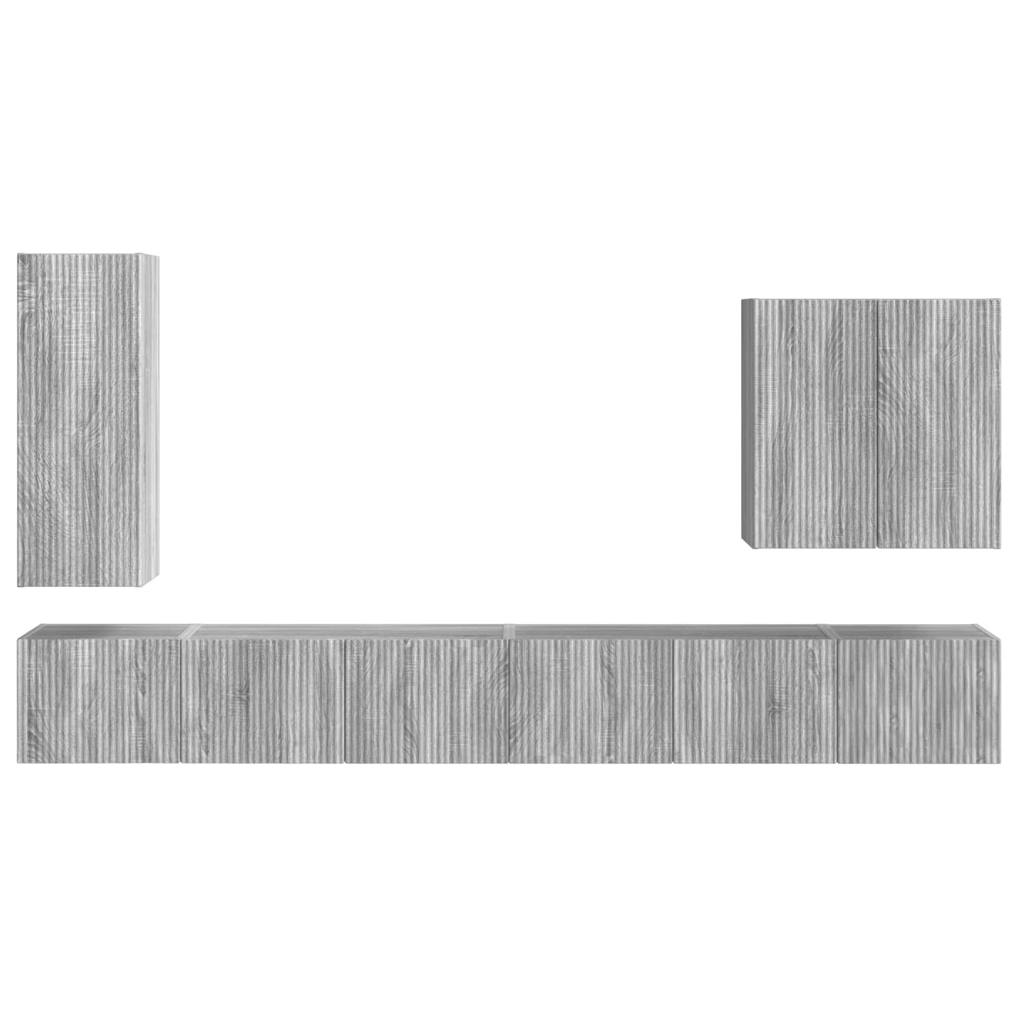 TV falit kabinet szett Falra szerelhető 6 pcs Szürke Sonoma