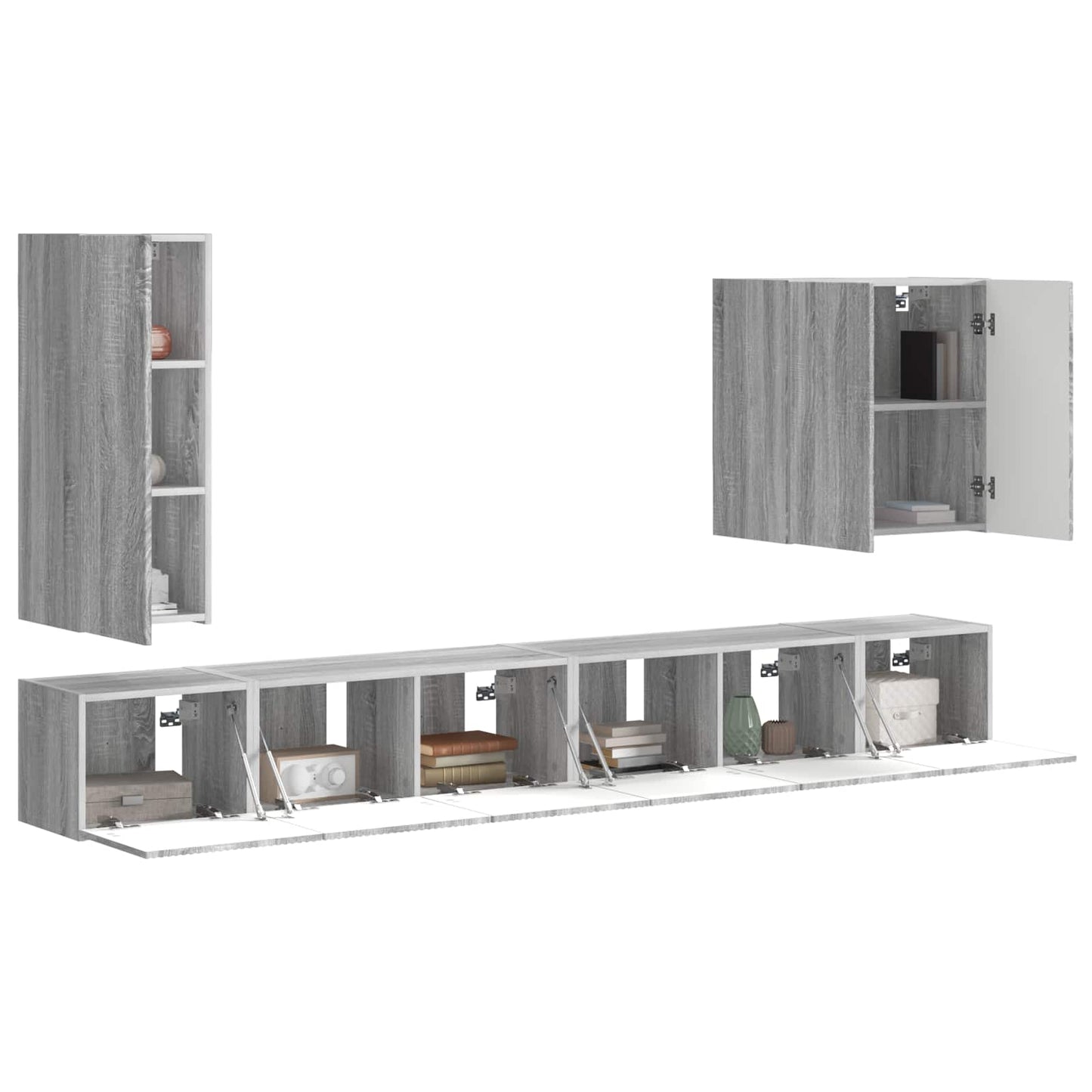 TV falit kabinet szett Falra szerelhető 6 pcs Szürke Sonoma