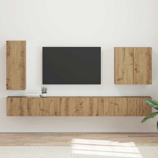 TV falit kabinet szett Falra szerelhető 6 pcs Artisan tölgy