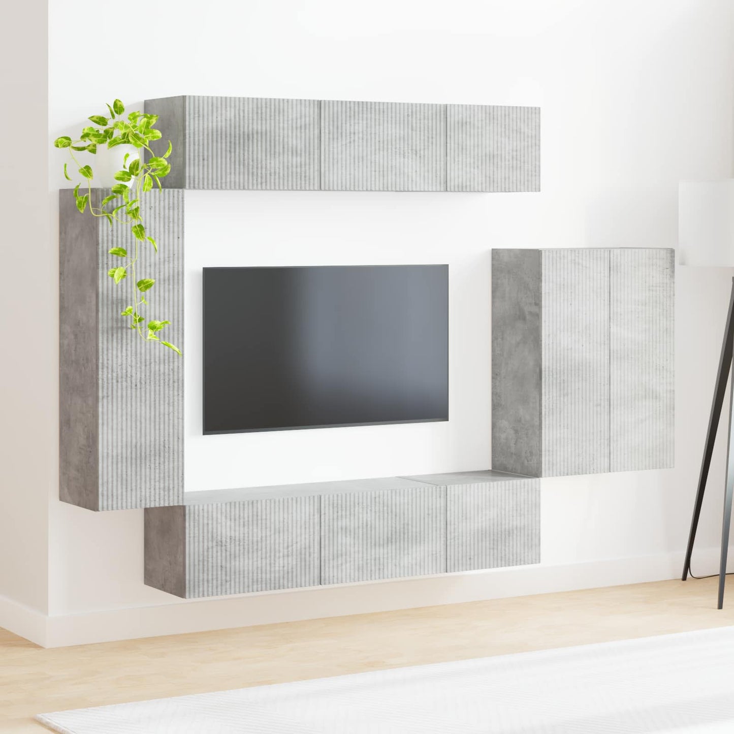 TV falit kabinet szett 6 db Beton Szürke