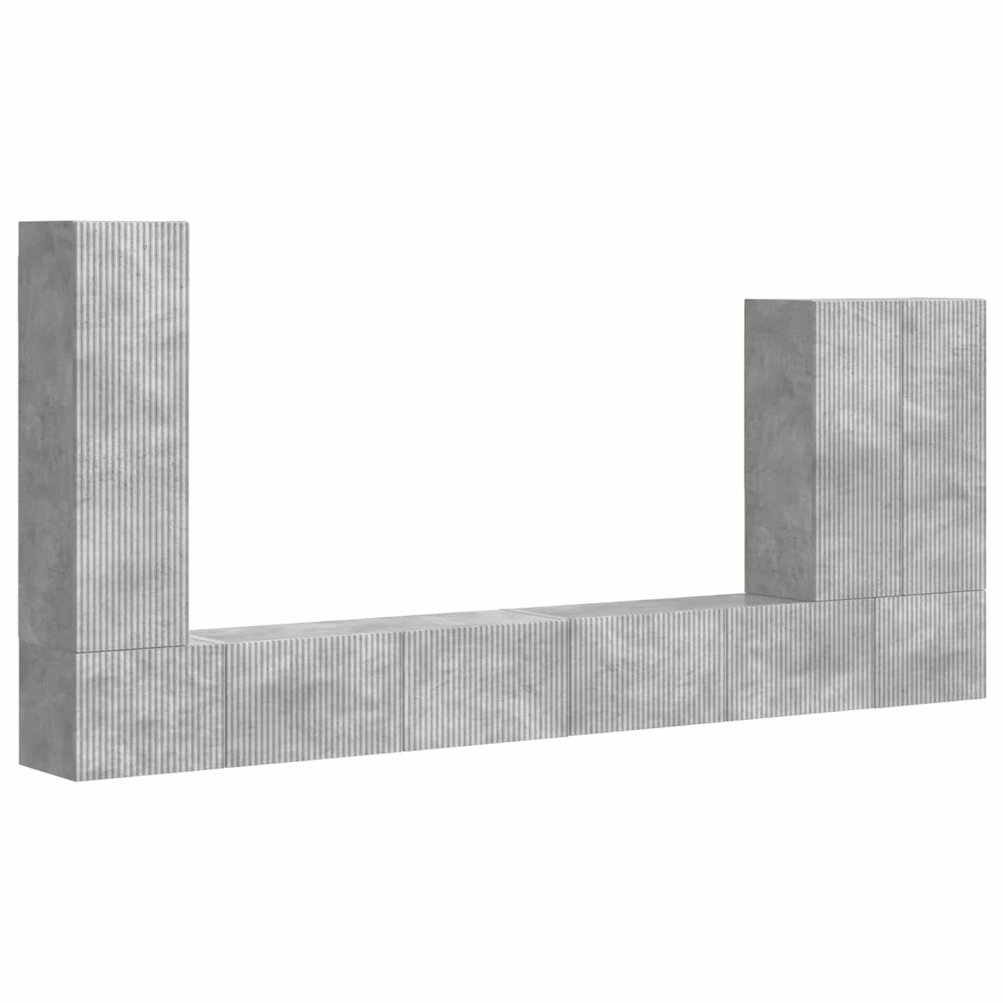 TV falit kabinet szett 6 db Beton Szürke
