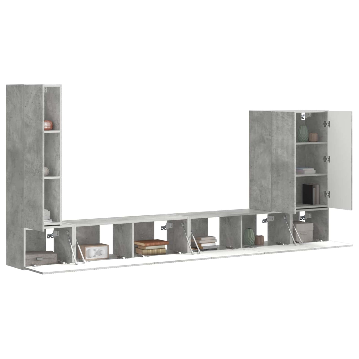 TV falit kabinet szett 6 db Beton Szürke