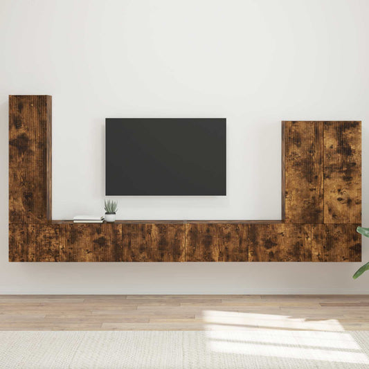 TV falit kabinet szett Falra szerelhető 6 pcs Füstölt tölgy