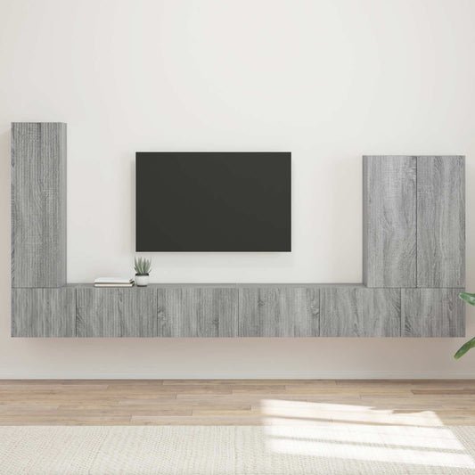 TV falit kabinet szett Falra szerelhető 6 pcs Szürke Sonoma